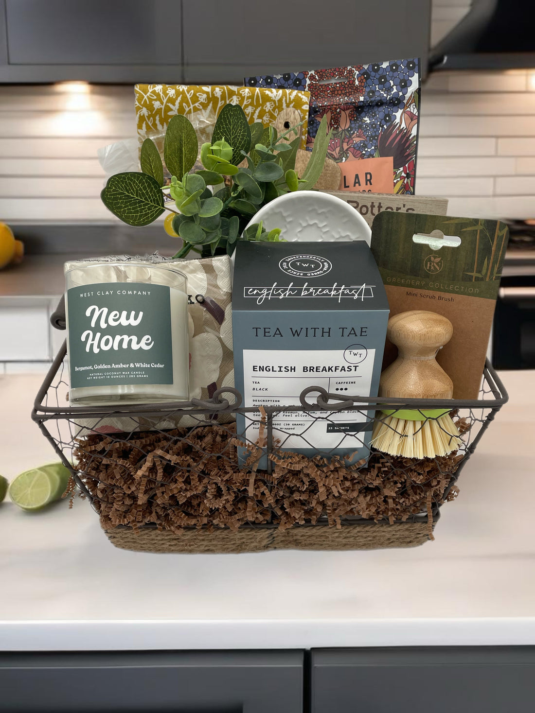 Real estate closing gift basket for new homeowners