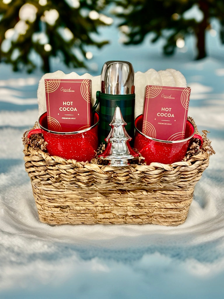 Hot Cocoa Nights corporate holiday gift basket ready to ship before the 2026 holiday deadlines