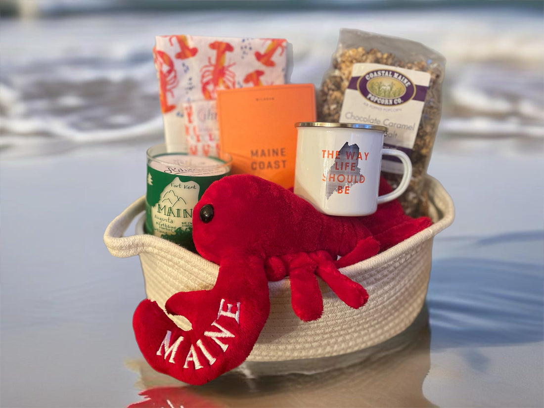 Maine welcome gift basket inspired by The Abellona Inn & Suites in Old Orchard Beach, Maine